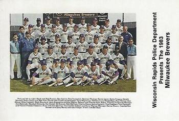 1983 Milwaukee Brewers Police - Wisconsin Rapids Police Department #NNO Team Photo/(Checklist back) Front