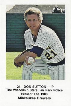1983 Milwaukee Brewers Police - Wisconsin State Fair Park Police #NNO Don Sutton Front