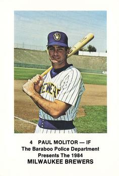 1984 Milwaukee Brewers Police - Baraboo Police Department #NNO Paul Molitor Front