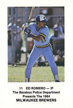 1984 Milwaukee Brewers Police - Baraboo Police Department #NNO Ed Romero Front