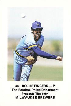 1984 Milwaukee Brewers Police - Baraboo Police Department #NNO Rollie Fingers Front