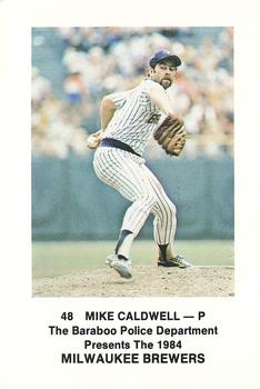 1984 Milwaukee Brewers Police - Baraboo Police Department #NNO Mike Caldwell Front