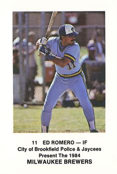 1984 Milwaukee Brewers Police - City of Brookfield Police & Jaycees #NNO Ed Romero Front
