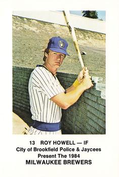 1984 Milwaukee Brewers Police - City of Brookfield Police & Jaycees #NNO Roy Howell Front