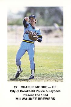 1984 Milwaukee Brewers Police - City of Brookfield Police & Jaycees #NNO Charlie Moore Front