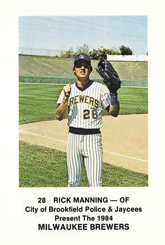 1984 Milwaukee Brewers Police - City of Brookfield Police & Jaycees #NNO Rick Manning Front