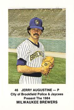 1984 Milwaukee Brewers Police - City of Brookfield Police & Jaycees #NNO Jerry Augustine Front