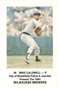 1984 Milwaukee Brewers Police - City of Brookfield Police & Jaycees #NNO Mike Caldwell Front