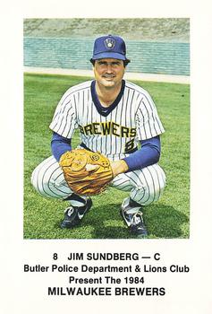 1984 Milwaukee Brewers Police - Butler Police Department & Lions Club #NNO Jim Sundberg Front