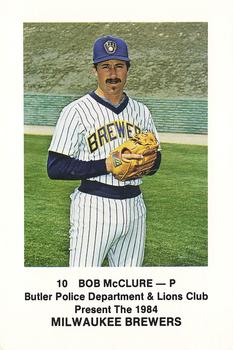 1984 Milwaukee Brewers Police - Butler Police Department & Lions Club #NNO Bob McClure Front