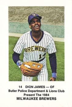 1984 Milwaukee Brewers Police - Butler Police Department & Lions Club #NNO Dion James Front