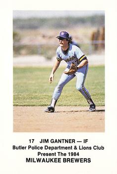 1984 Milwaukee Brewers Police - Butler Police Department & Lions Club #NNO Jim Gantner Front