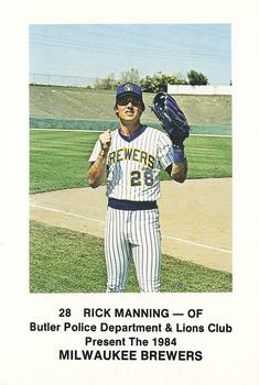 1984 Milwaukee Brewers Police - Butler Police Department & Lions Club #NNO Rick Manning Front