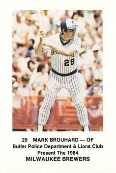 1984 Milwaukee Brewers Police - Butler Police Department & Lions Club #NNO Mark Brouhard Front