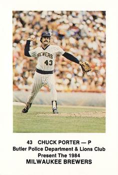 1984 Milwaukee Brewers Police - Butler Police Department & Lions Club #NNO Chuck Porter Front