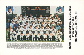 1984 Milwaukee Brewers Police - Butler Police Department & Lions Club #NNO Team Front