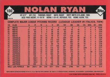 1999 Topps - Nolan Ryan Commemorative Reprints Finest Refractor #19 Nolan Ryan Back