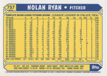 1999 Topps - Nolan Ryan Commemorative Reprints Finest Refractor #20 Nolan Ryan Back