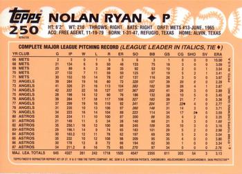 1999 Topps - Nolan Ryan Commemorative Reprints Finest Refractor #21 Nolan Ryan Back