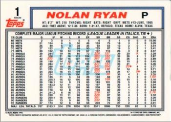 1999 Topps - Nolan Ryan Commemorative Reprints Finest Refractor #25 Nolan Ryan Back
