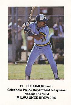 1984 Milwaukee Brewers Police - Caledonia Police Department and Jaycees #NNO Ed Romero Front