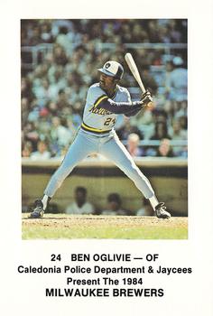 1984 Milwaukee Brewers Police - Caledonia Police Department and Jaycees #NNO Ben Oglivie Front