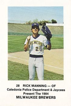 1984 Milwaukee Brewers Police - Caledonia Police Department and Jaycees #NNO Rick Manning Front