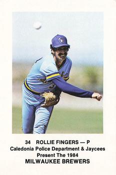 1984 Milwaukee Brewers Police - Caledonia Police Department and Jaycees #NNO Rollie Fingers Front