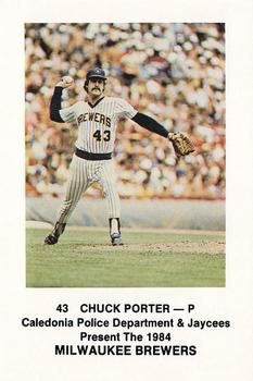 1984 Milwaukee Brewers Police - Caledonia Police Department and Jaycees #NNO Chuck Porter Front