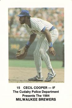 1984 Milwaukee Brewers Police - Cudahy Police Department #NNO Cecil Cooper Front