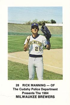 1984 Milwaukee Brewers Police - Cudahy Police Department #NNO Rick Manning Front