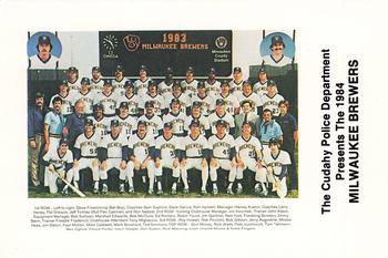 1984 Milwaukee Brewers Police - Cudahy Police Department #NNO Team Front
