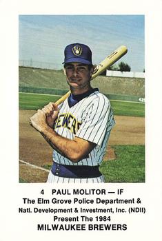 1984 Milwaukee Brewers Police - Elm Grove Police Department & Natl. Development & Investment, Inc. #NNO Paul Molitor Front