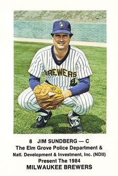 1984 Milwaukee Brewers Police - Elm Grove Police Department & Natl. Development & Investment, Inc. #NNO Jim Sundberg Front