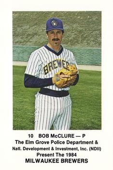 1984 Milwaukee Brewers Police - Elm Grove Police Department & Natl. Development & Investment, Inc. #NNO Bob McClure Front