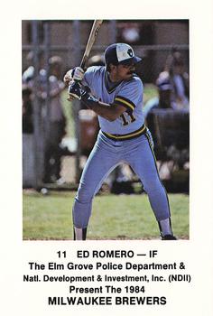 1984 Milwaukee Brewers Police - Elm Grove Police Department & Natl. Development & Investment, Inc. #NNO Ed Romero Front