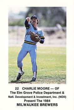 1984 Milwaukee Brewers Police - Elm Grove Police Department & Natl. Development & Investment, Inc. #NNO Charlie Moore Front