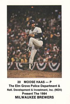 1984 Milwaukee Brewers Police - Elm Grove Police Department & Natl. Development & Investment, Inc. #NNO Moose Haas Front
