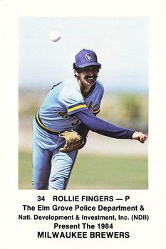 1984 Milwaukee Brewers Police - Elm Grove Police Department & Natl. Development & Investment, Inc. #NNO Rollie Fingers Front
