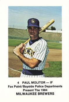 1984 Milwaukee Brewers Police - Fox Point/Bayside Police Departments #NNO Paul Molitor Front