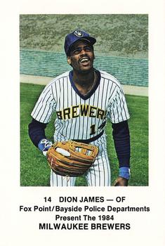 1984 Milwaukee Brewers Police - Fox Point/Bayside Police Departments #NNO Dion James Front