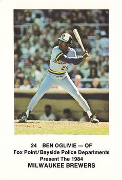 1984 Milwaukee Brewers Police - Fox Point/Bayside Police Departments #NNO Ben Oglivie Front