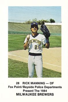 1984 Milwaukee Brewers Police - Fox Point/Bayside Police Departments #NNO Rick Manning Front