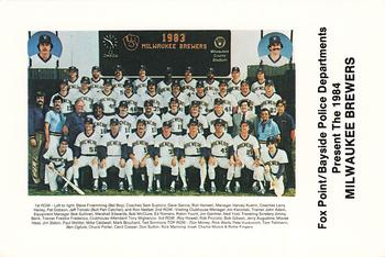 1984 Milwaukee Brewers Police - Fox Point/Bayside Police Departments #NNO Team Front