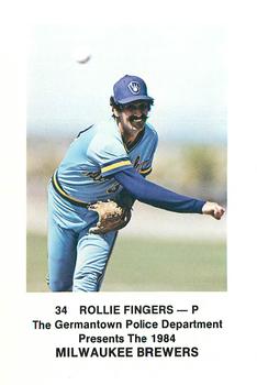 1984 Milwaukee Brewers Police - Germantown Police Department #NNO Rollie Fingers Front