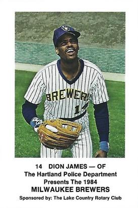 1984 Milwaukee Brewers Police - Hartland Police Department, The Lake County Rotary Club #NNO Dion James Front