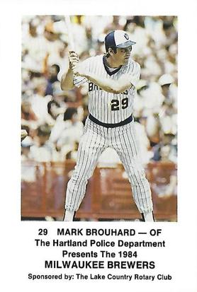 1984 Milwaukee Brewers Police - Hartland Police Department, The Lake County Rotary Club #NNO Mark Brouhard Front