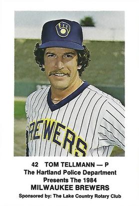 1984 Milwaukee Brewers Police - Hartland Police Department, The Lake County Rotary Club #NNO Tom Tellmann Front