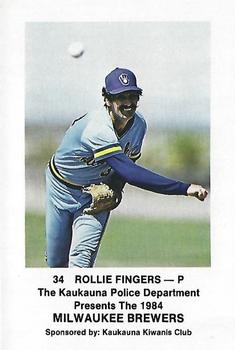 1984 Milwaukee Brewers Police - Kaukauna Police Department #NNO Rollie Fingers Front