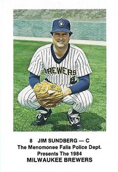 1984 Milwaukee Brewers Police - Menomonee Falls Police Dept. #NNO Jim Sundberg Front